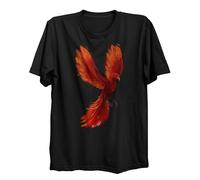 Lauthings Camiseta negra de Phoenix Rising from Ashes, mitología griega, talla: algodón orgánico Streetwear, Negro, XXL