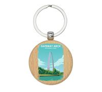 Lauthings Gateway Arch National Park Missouri USA - Llavero de madera, llavero, etiqueta personalizada para bolsa