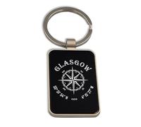 Lauthings Glasgow Scotland UK Coordinates Travel City, llavero de cristal negro, llavero personalizado