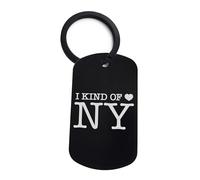 Lauthings I Kind Of Love NY New York, llavero, llavero, pin de acero, llavero con placa de identificación, Negro, Talla única