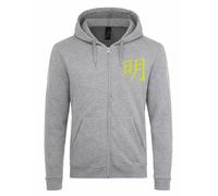 Lauthings Japanese Kanji For Sun and Moon - Sudadera unisex con cremallera - Sudadera con capucha de forro polar de alta calidad para hombres y mujeres, gris, XS