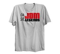 Lauthings JDM Legends Car Auto Japanese Kanji Rising Sun - Camiseta negra talla: algodón orgánico Streetwear, blanco, 3XL
