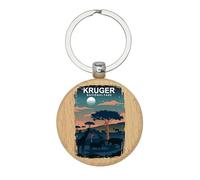 Lauthings Kruger National Park South Africa Llavero de madera, llavero, etiqueta personalizada para bolsa