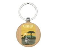 Lauthings Kruger National Park Travel South Africa Llavero de madera, llavero, etiqueta personalizada para bolsa
