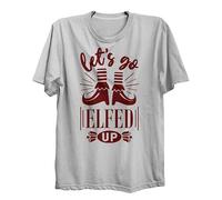 Lauthings Let_s Go Elfed Up Christmas - Camiseta negra de algodón orgánico, blanco, XS