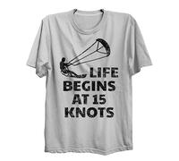 Lauthings Life Begins Kitesurfing Kiting Water Sport - Camiseta negra de algodón orgánico, blanco, 3XL