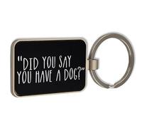Lauthings Llavero de cristal negro con texto en inglés "Did You Say You Have A Dog"