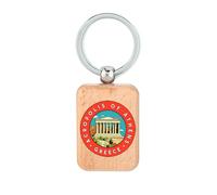 Lauthings Llavero de madera con diseño de la Acrópolis de Atenas, Grecia, recuerdo de viaje, placa de perro, llavero accesorio