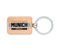 Lauthings Munich City Travel Germany - Llavero de madera, placa de perro, llavero accesorio
