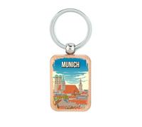 Lauthings Munich Germany Travel Europe - Llavero de madera, placa de perro, llavero accesorio