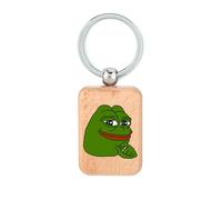 Lauthings Pepe Frog Smirking Meme - Llavero de madera, placa de perro, llavero accesorio