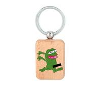 Lauthings Pepe the Frog Running Naked - Divertido llavero de madera, placa de perro, llavero accesorio