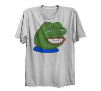 Lauthings Pepe The Frog Smiling Mems - Camiseta negra, talla: algodón orgánico, blanco, M