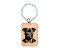 Lauthings Pitbull Gentleman Noble Pet Art - Llavero de madera, placa de perro, llavero accesorio
