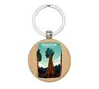 Lauthings Sequoia National Park - Llavero de destino de viaje, llavero de madera, llavero, etiqueta personalizada para bolsa