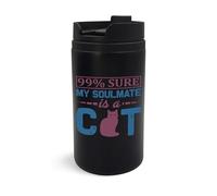 Lauthings Taza de viaje Cat is My Soulmate, vaso de viaje, taza de café aislada, taza portátil
