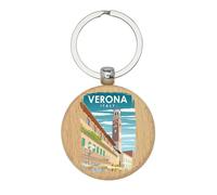 Lauthings Verona Italy Travel Europe - Llavero de madera, llavero de viaje, etiqueta personalizada para bolsa
