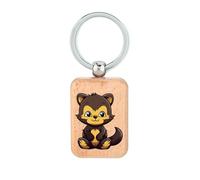 Lauthings Wolverine Wild Spirit Animal - Llavero de madera, placa de perro, llavero accesorio