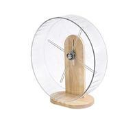Lautloses Hamsterrad Aus Holz & Acryl - Großes Laufrad Mit Stabilem Ständer Für Zwerghamster & Syrische Hamster | Nagetier-Laufrad Für Käfig & Gehege | Sicher & Gelenkschonend, 24cm