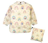 LAUTOKI®| Baberos Bebe Impermeables + Bolsita de Transporte |Talla12-36M| Babero con Mangas Impermeable | Bolsillo canguro y puños elásticos | Babete Impermeável Bebe |Baberos bebe| Baberos con Mangas