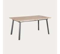 Lautrec mesa de comedor extensible rectangular 160/200 de madera de roble y metal