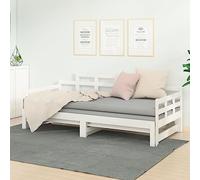 Lauuoeriau Casa y jardín, cama extraíble sin colchón, color blanco, 2 x (90 x 190) cm