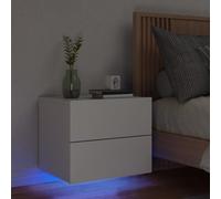 Lauuoeriau Hogar y jardín, mueble de pared con luces LED, color blanco