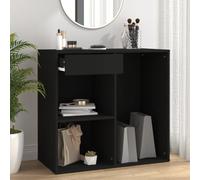 Lauuoeriau Mueble cosmético para el hogar, color negro, 80 x 40 x 75 cm, muebles de madera de ingeniería
