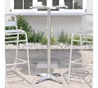 Lauuoeriau Mueble Home Mesa de bar al aire libre Altura ajustable Ø59,5 x 70/114,5 cm Muebles de aluminio