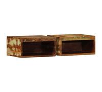 Lauuoeriau Muebles Home Muebles de TV montados en la pared 2 piezas de madera maciza Reclamada Muebles