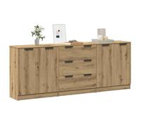 Lauuoeriau Muebles Item Home Aparadores 3 piezas de roble artesanal 60 x 30 x 70 cm Muebles de madera de ingeniería