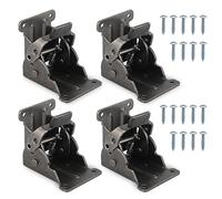 Lauviomify Piezas Bisagras Plegables de 90 Grados con Bloqueo Automático - Herrajes para Patas de Muebles y Mesas Plegables, Incluye 40 Tornillos, Negro