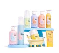 LAV kids Kit de cuidado de la piel para niños, champú, acondicionador, acondicionador, gel de ducha, loción corporal, crema facial, SPF 50, manteca de labios, dermatológicamente probado