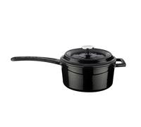 Lava Cookware LV y SOS 16 K2 Integral, Asas de Metal, cazo de 16 cm de diámetro, Hierro Fundido, Color Negro