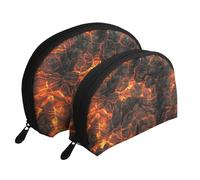 Lava del volcán, Bolsa de Maquillaje de Concha, Monedero pequeño para Mujer, Bolsa de artículos de tocador, Bolsa de cosméticos, 2 Piezas