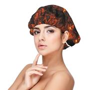 Lava del volcán,Gorro de dormir de satén para adultos - Gorro de dormir elástico para mujer, cubrecabello nocturno