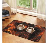 Lava del volcán,Tapete para Comida de Mascotas, manteles Individuales de Cuero sintético para Gatos y Perros,40x60cm