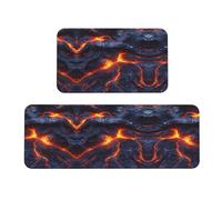 Lava is Flowing - Juego de 2 alfombrillas antideslizantes para cocina, lavandería, entrada