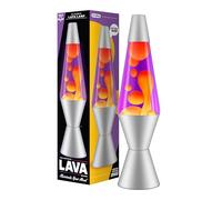 LAVA® - Lámpara 2125, cera amarilla, líquido morado, base y tapa plateados, original de 14,5 pulgadas. Lámpara de movimiento marca