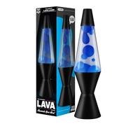 LAVA® - Lámpara 2313, cera azul, líquido transparente, base y tapa negro, original de 14,5 pulgadas. Lámpara de movimiento marca