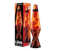 LAVA® - lámpara de lava Volcanic Crags 2078, cera roja, líquido naranja, base y casquillo decorativos, lámpara de movimiento original de la marca LAVA® de 14,5 pulgadas