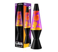 LAVA® - Lámpara Lava 2323, cera amarilla, líquido morado, base y tapa negro, original de 14,5 pulgadas. Lámpara de movimiento marca LAVA®
