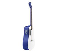 LAVA ME Play Guitarras acústicas eléctricas con bolsa ideal para conciertos, guitarra inteligente de fibra de carbono (91 cm, azul profundo y blanco escarcha)