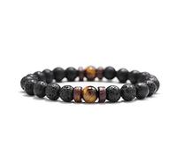 Lava Stone Bracelet Men Natural Moonstone Bead Chakra Bracelet Male Charm Diffuser Bracelets Heren Armband Jewelry Gift-In one