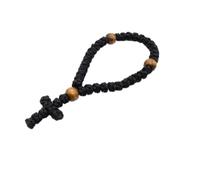Lavaarite 1 cuerda de oración cristiana ortodoxa ortodoxa omboskoini hecha a mano con 33 nudos, dije de cruz de bendición de protección, colgante de coche con borla para viajes en casa, regalo