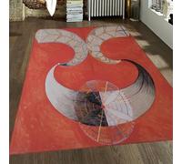 Lavable a máquina Alfombra 200x300 para el salón Alfombrilla Antideslizantes Rojas de Arte Moderno audaces Tapete Grande Ligera Pelo bajo Dormitorio Comedor Oficina en casa Zona la