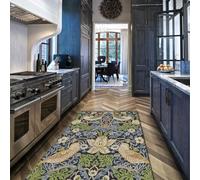 Lavable Alfombra 120x180 para salón Strawberry Thief William Morris Alfombrilla Antideslizante Suave de Pelo bajo Tapete Pájaro Floral Resistente a Manchas Oficina Interior Comedor