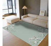 Lavable Alfombra 200x300 Sage Green Area Alfombrilla Large Antideslizante Minimal Floral Salon Tapete Soft Vintage Print Distressed Oriental Farmhouse for Comedor Dormitorio Dorm Office Home Decor