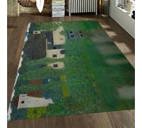 Lavable Alfombra 60x120 de área Arte impresionista salón Alfombrilla la Orilla del Lago Tapete Verdes paisajísticas para mesilla clásica Estampado artístico casa Campo Comedor y a