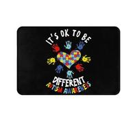 Lavable Alfombra de Piso Está Bien ser Diferente Concientización sobre el Autismo, Felpudo Entrada Casa, Terraza, Entrada, Oficina, Antideslizante Felpudo Entrada Casa 40X60cm